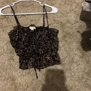 Forever 21 Black Floral Camisole
